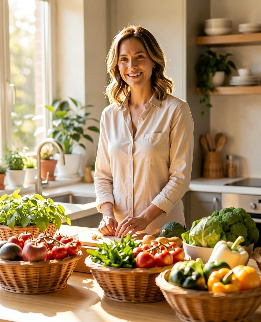 Profesional de nutrición en entorno saludable